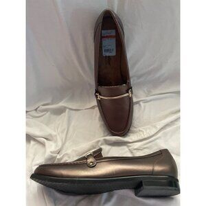 Walking Cradles Wren Womens 12M Metallic Leather Loafers Made In Brazil